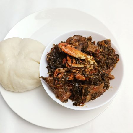 Vegetable Soup and Pounded Yam