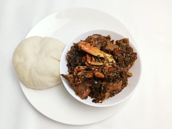 Vegetable Soup and Pounded Yam