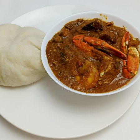 Okro Soup and  Pounded Yam