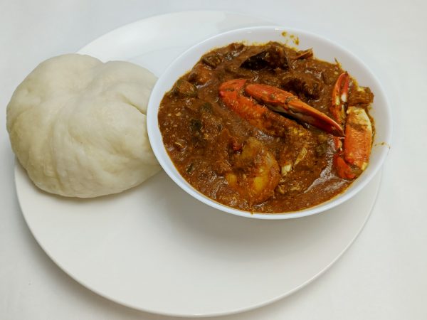 Okro Soup and  Pounded Yam