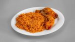 Jollof rice with Spicy Fried chicken